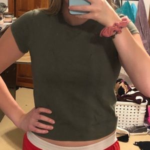 Kendall and Kylie Army Green Crop Top Black Design